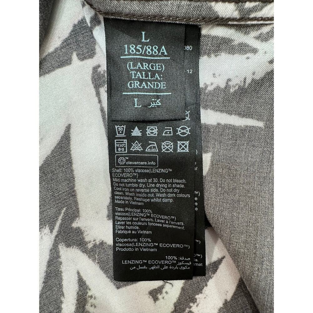 AllSaints Bambusa Bamboo Print EcoVero Relaxed Fit Short Sleeve Button Down L - Picture 10 of 10